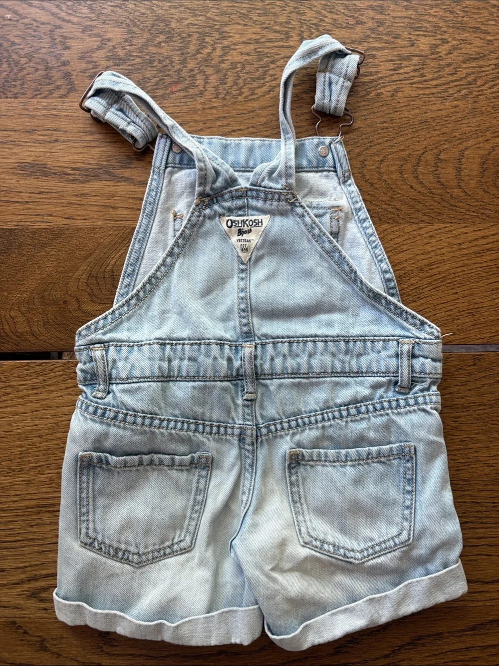 OshKosh B'gosh Light Blue Denim Short Overalls
